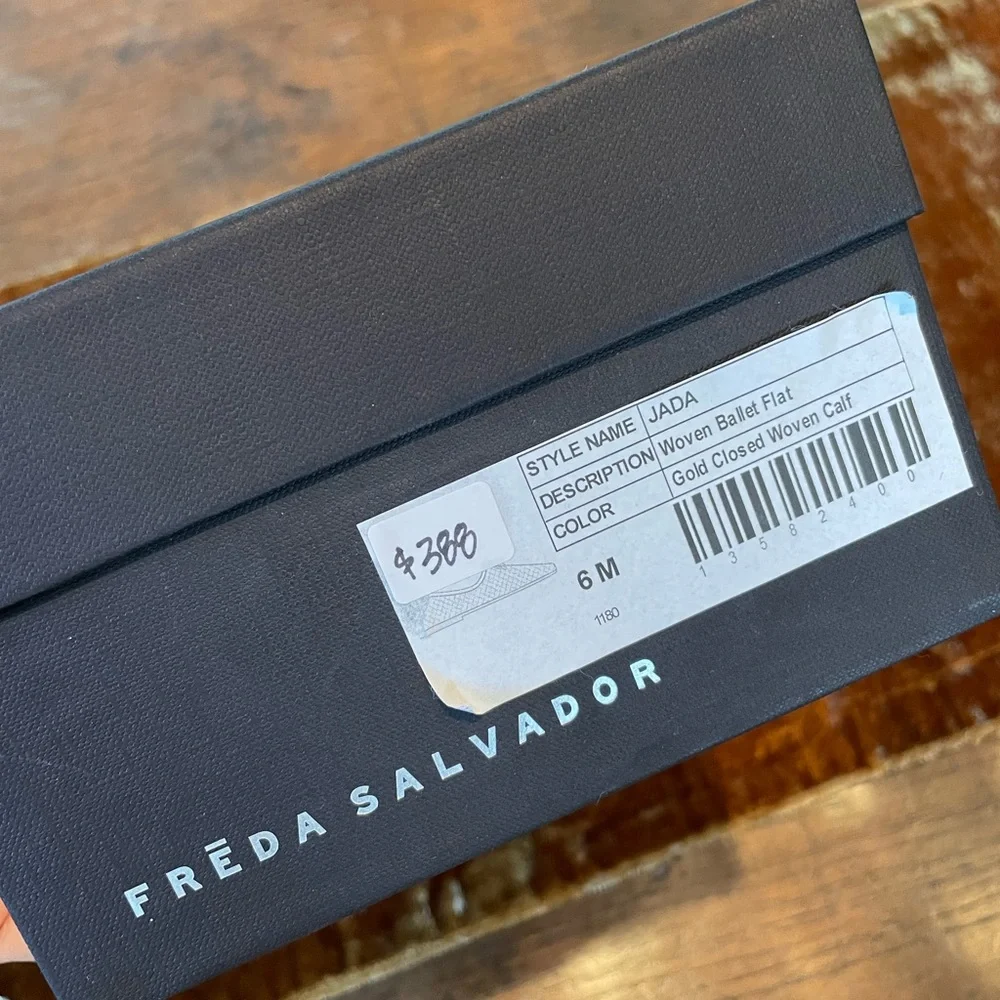 Freda Salvador Gold Jada Woven Ballet Flats - Picture 2 of 6